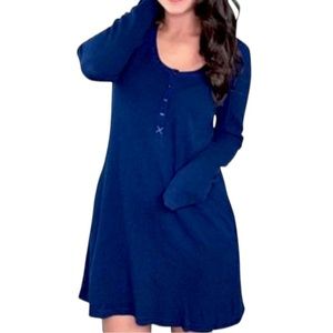 $118 Anthropologie Thermal Chemise / Dress XSmall 0 2 Navy Blue Comfy Soft Modal